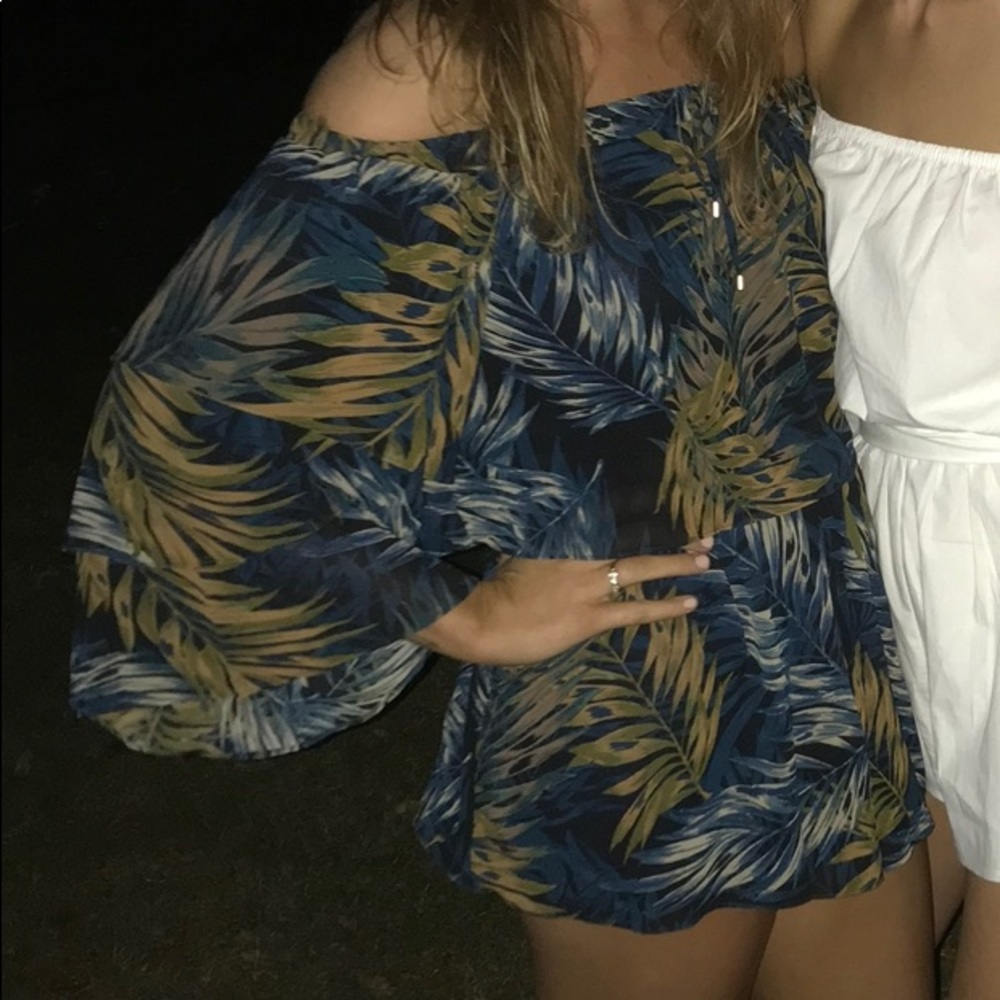 Oliveaceous off the shoulder romper - OWO